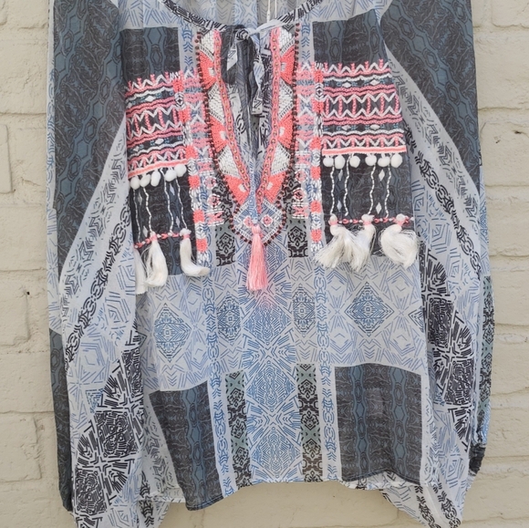 Ramy Brook Sheer Boho shirt - Picture 2 of 3